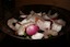 Adding the Purple Onions and Shrimp